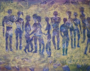 Peinture intitulée "Ensemble de silhoue…" par Sylvie Guinand (Blanche G.), Œuvre d'art originale