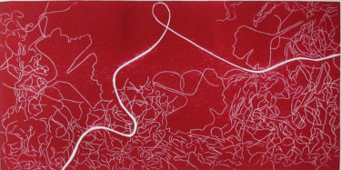 Impressões e gravuras intitulada "Végétal 1" por Sylvie Guinand (Blanche G.), Obras de arte originais, Linoleogravura