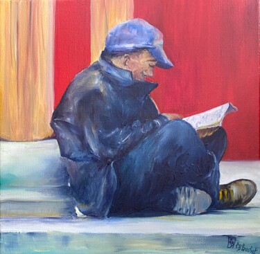 Painting titled "Lecture en Chine..." by Patricia Blanchet-Olivier, Original Artwork, Oil