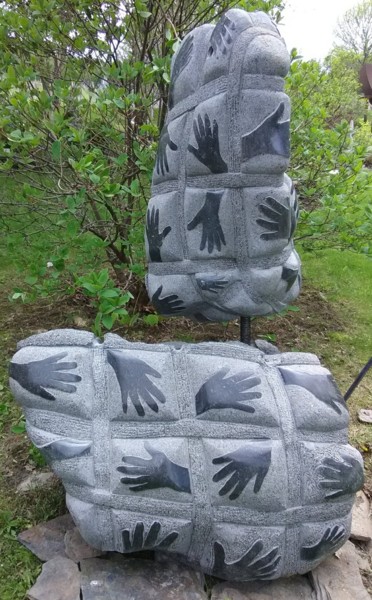 Sculpture titled "Hand made" by Simon Larochelle, Original Artwork, Stone