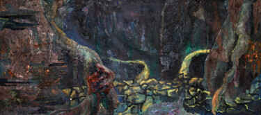 Peinture intitulée "Déluge interne 3" par Blandine Granier, Œuvre d'art originale, Huile