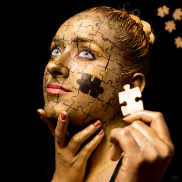 Фотография под названием "Puzzle N°6" - Blandine Legros, Подлинное произведение искусства, Пигменты Установлен на Алюминий