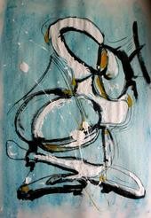 Painting titled "The jazz musicien" by Blandine Martin, Original Artwork