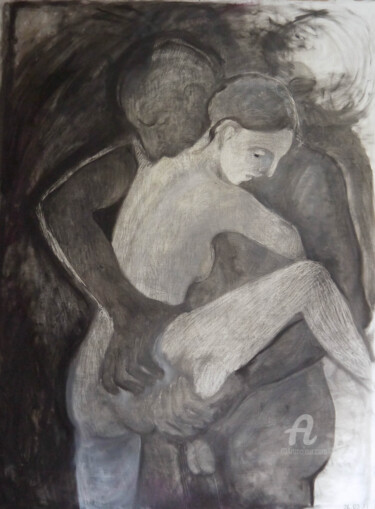 Peinture intitulée "Couple" par Blandine Sanchis, Œuvre d'art originale, Huile