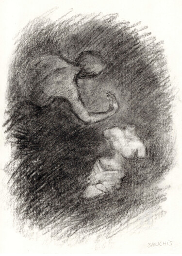 Dessin intitulée "Dessin de compositi…" par Blandine Sanchis, Œuvre d'art originale, Graphite