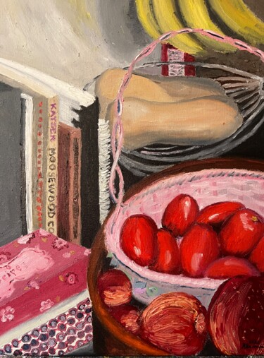 Painting titled "My Fruit Counter" by Blandine Broomfield, Original Artwork, Oil