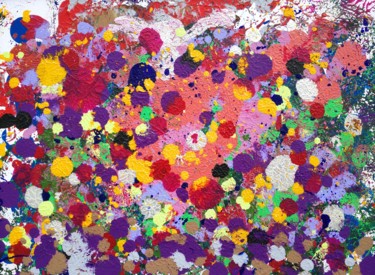 Painting titled "Bulles multicolores" by Blandine Sergent, Original Artwork, Acrylic