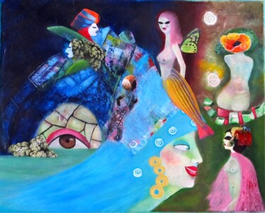 Peinture intitulée "Incognito" par Blanka Mandel, Œuvre d'art originale, Acrylique