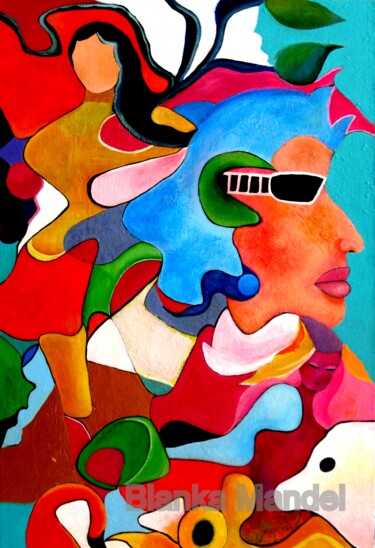 Painting titled "Incognito (2)" by Blanka Mandel, Original Artwork, Acrylic Mounted on Wood Stretcher frame