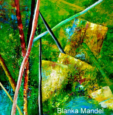 Painting titled "Die Wanderung - ins…" by Blanka Mandel, Original Artwork, Acrylic Mounted on Wood Stretcher frame