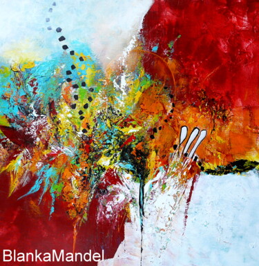 Malerei mit dem Titel "Zwei Welten" von Blanka Mandel, Original-Kunstwerk, Acryl Auf Keilrahmen aus Holz montiert