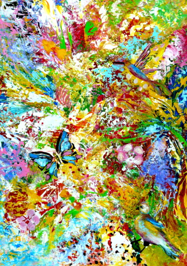 Картина под названием "After the crisis" - Blanka Mandel, Подлинное произведение искусства, Акрил Установлен на Деревянная р…