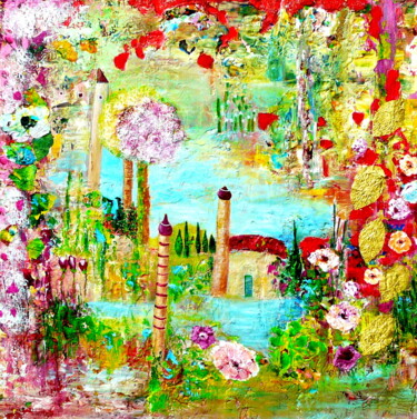 Painting titled "Aussicht (2)" by Blanka Mandel, Original Artwork, Acrylic Mounted on Wood Panel