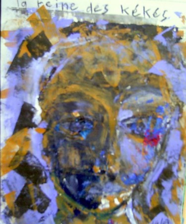 Peinture intitulée "la reine des kékés" par Aquino Blan, Œuvre d'art originale
