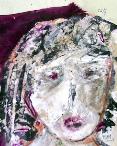 Peinture intitulée "visage pâle" par Aquino Blan, Œuvre d'art originale