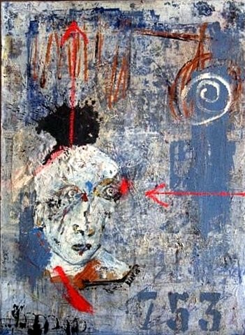 Peinture intitulée "le regard" par Aquino Blan, Œuvre d'art originale