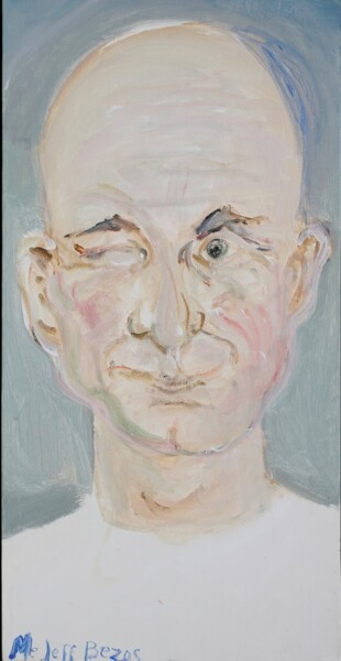Ζωγραφική με τίτλο "Me, Jeff Bezos" από Blas Parra, Αυθεντικά έργα τέχνης, Ακρυλικό Τοποθετήθηκε στο Ξύλινο φορείο σκελετό