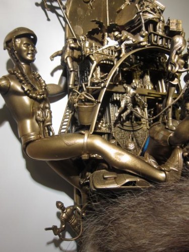 Sculpture intitulée "detail blaireau" par Blatman, Œuvre d'art originale