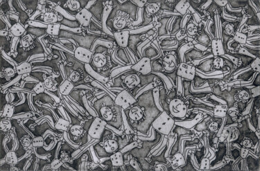Gravures & estampes intitulée "SALADE DE MUES" par Bruno Laxague, Œuvre d'art originale, Eau-forte