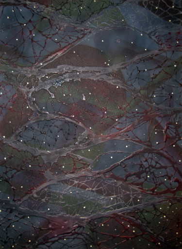 Картина под названием "Заход черной луны" - Борис, Подлинное произведение искусства, Эмаль