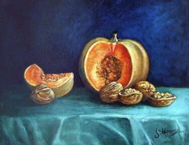 Painting titled "LA CALABAZA" by Blázquez, Original Artwork, Oil Mounted on Other rigid panel