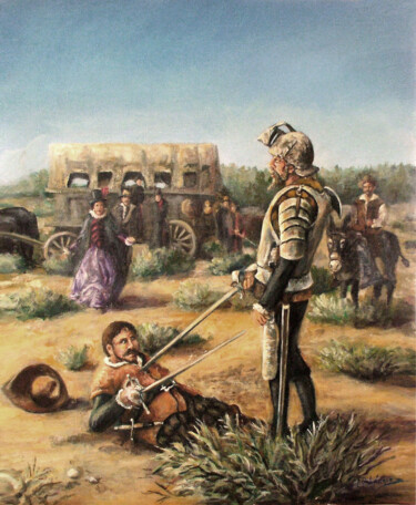 Pintura titulada "DON QUIJOTE DE LA M…" por Blázquez, Obra de arte original, Oleo