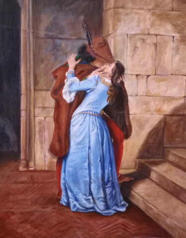 Painting titled "EL BESO" by Blázquez, Original Artwork, Oil