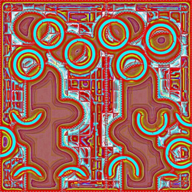 Digitale Kunst mit dem Titel "DANCING BUBBLES" von Blec, Original-Kunstwerk, Fotomontage