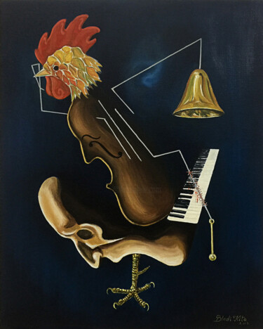 Malarstwo zatytułowany „Silence” autorstwa Bledi Kita, Oryginalna praca, Olej Zamontowany na Drewniana rama noszy