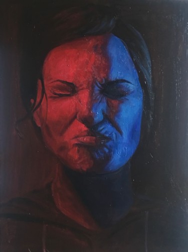 Pintura intitulada "Portrait" por Blerina Kasa, Obras de arte originais, Óleo