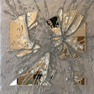 Malerei mit dem Titel "Winter tears abstra…" von Olga Turchinskaya, Original-Kunstwerk, Glasmalerei