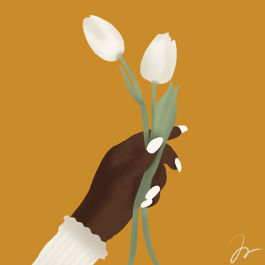 Digitale Kunst mit dem Titel "Tulip Kind of Day" von Blessed Prints, Original-Kunstwerk, Digitale Malerei