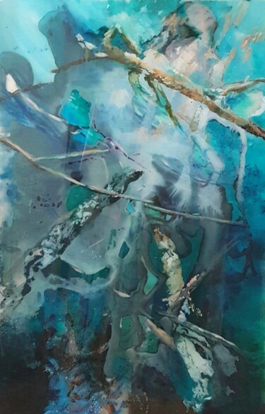 Картина под названием "Immersion" - Evelyne Puech, Подлинное произведение искусства, Масло Установлен на artwork_cat.