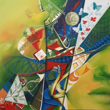 Картина под названием "Statico surreale" - Blindu, Подлинное произведение искусства, Акрил Установлен на Деревянная рама для…