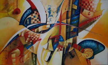 Картина под названием "La nostra favola" - Blindu, Подлинное произведение искусства, Акрил Установлен на Деревянная рама для…