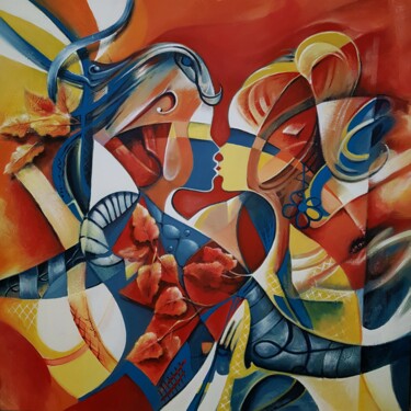 Pintura intitulada "Balla con me" por Blindu, Obras de arte originais, Acrílico Montado em artwork_cat.