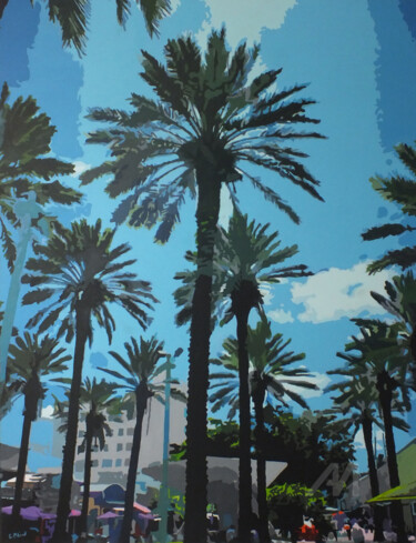 Les Paliers à Miami Beach Malerei mit dem Titel "Les Paliers à Miami…" von Grégory Blin, Original-Kunstwerk, Acryl