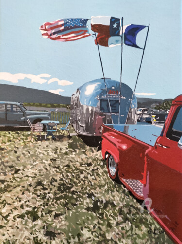 Peinture intitulée "La caravane américa…" par Grégory Blin, Œuvre d'art originale, Acrylique
