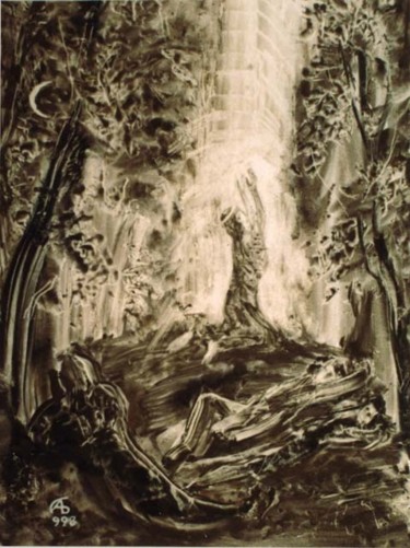 Картина под названием "Моление о Чаше" - Игоревич, Подлинное произведение искусства, Масло