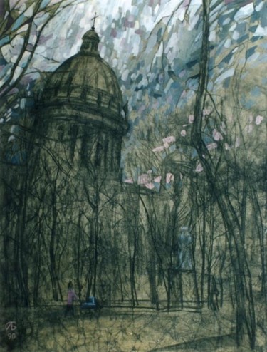 Картина под названием "Исаакиевский собор" - Игоревич, Подлинное произведение искусства