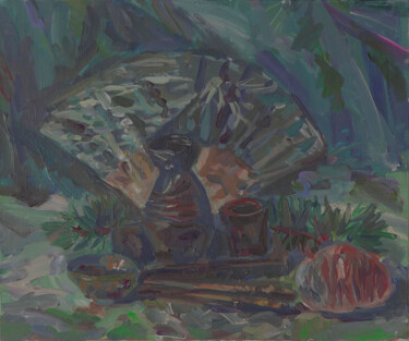 Peinture intitulée "Nature morte japona…" par Blinov Igor, Œuvre d'art originale, Acrylique Monté sur Châssis en bois