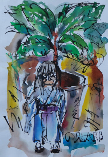 Drawing titled "Vieille femme maléf…" by Blinov Igor, Original Artwork, Watercolor