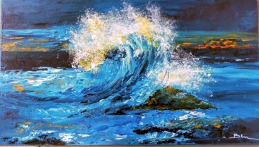 Peinture intitulée "La vague" par Blm, Œuvre d'art originale, Acrylique