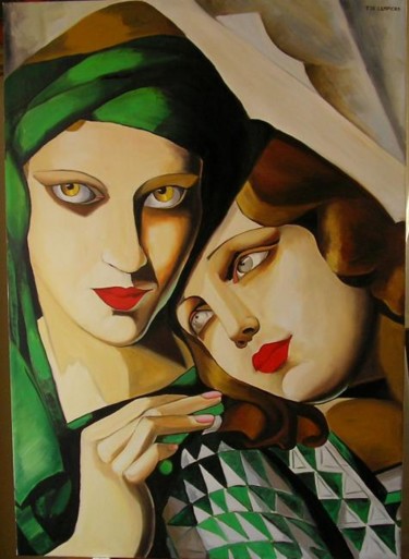 Pittura intitolato "Le turban vert" da Anastasia, Opera d'arte originale