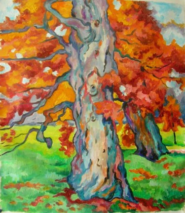 Pittura intitolato "quercia in autunno" da Anastasia, Opera d'arte originale