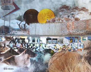 Collages intitulée "7 Avenue Express" par D-Reves, Œuvre d'art originale