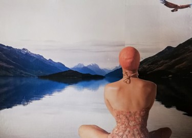 Collages intitulée "l'esprit du lac" par D-Reves, Œuvre d'art originale