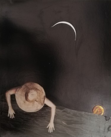 Collages intitulée "Moon" par D-Reves, Œuvre d'art originale, Collages