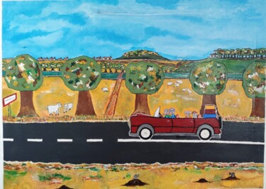 Peinture intitulée "Vacances à Patelinv…" par Blonval, Œuvre d'art originale, Acrylique Monté sur Châssis en bois