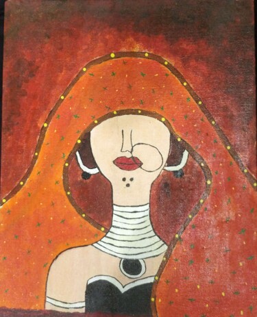 Painting titled "Indian Dulhan paint…" by Bloom In Paint Tyagi, Original Artwork, Acrylic